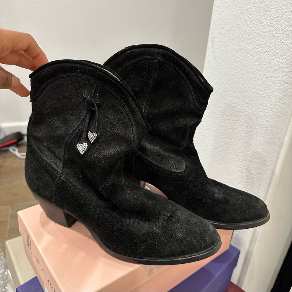 Suede cowboy boots